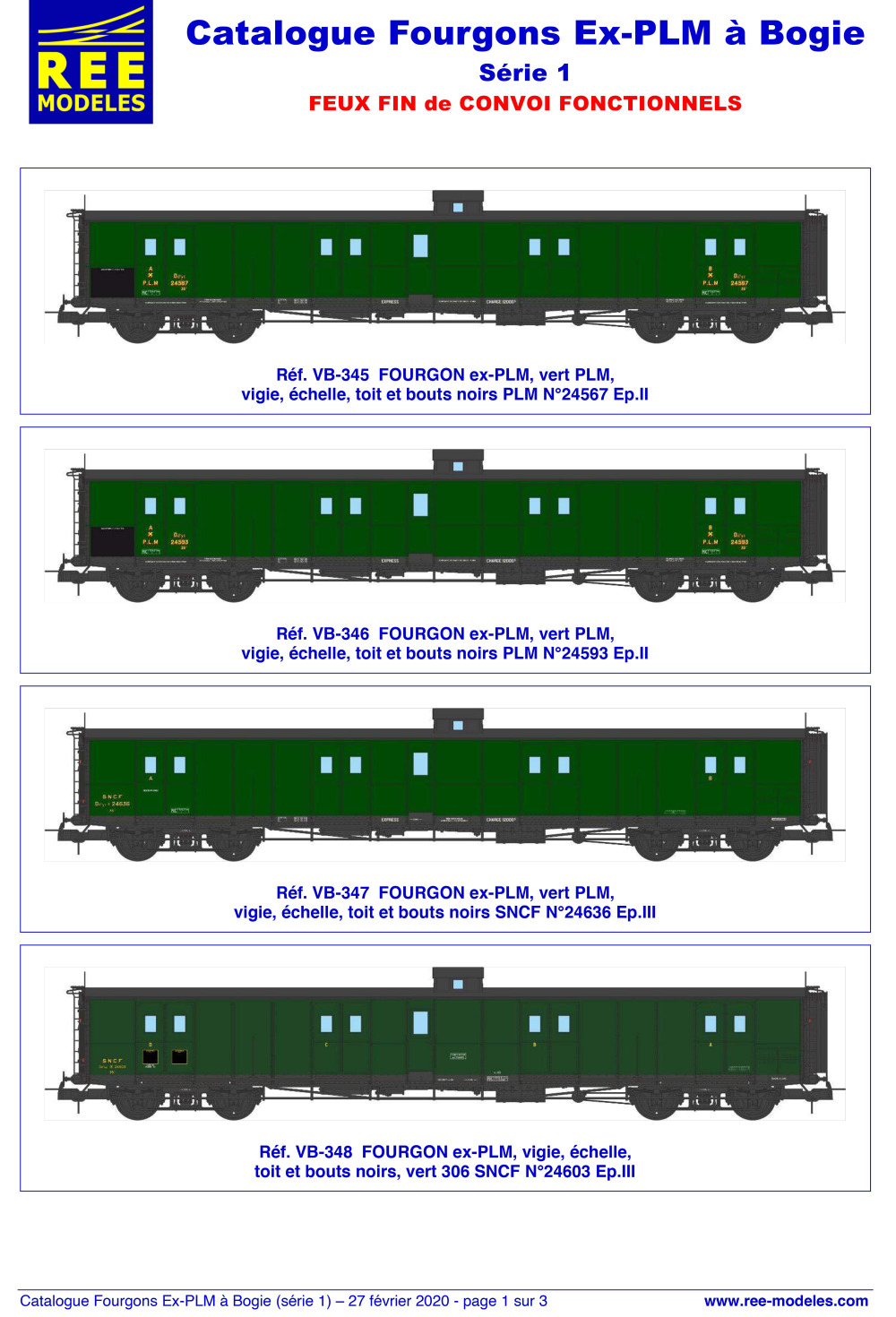 REE MODÈLES - Rails Europ Express - SNCF - ex-PLM postal vans