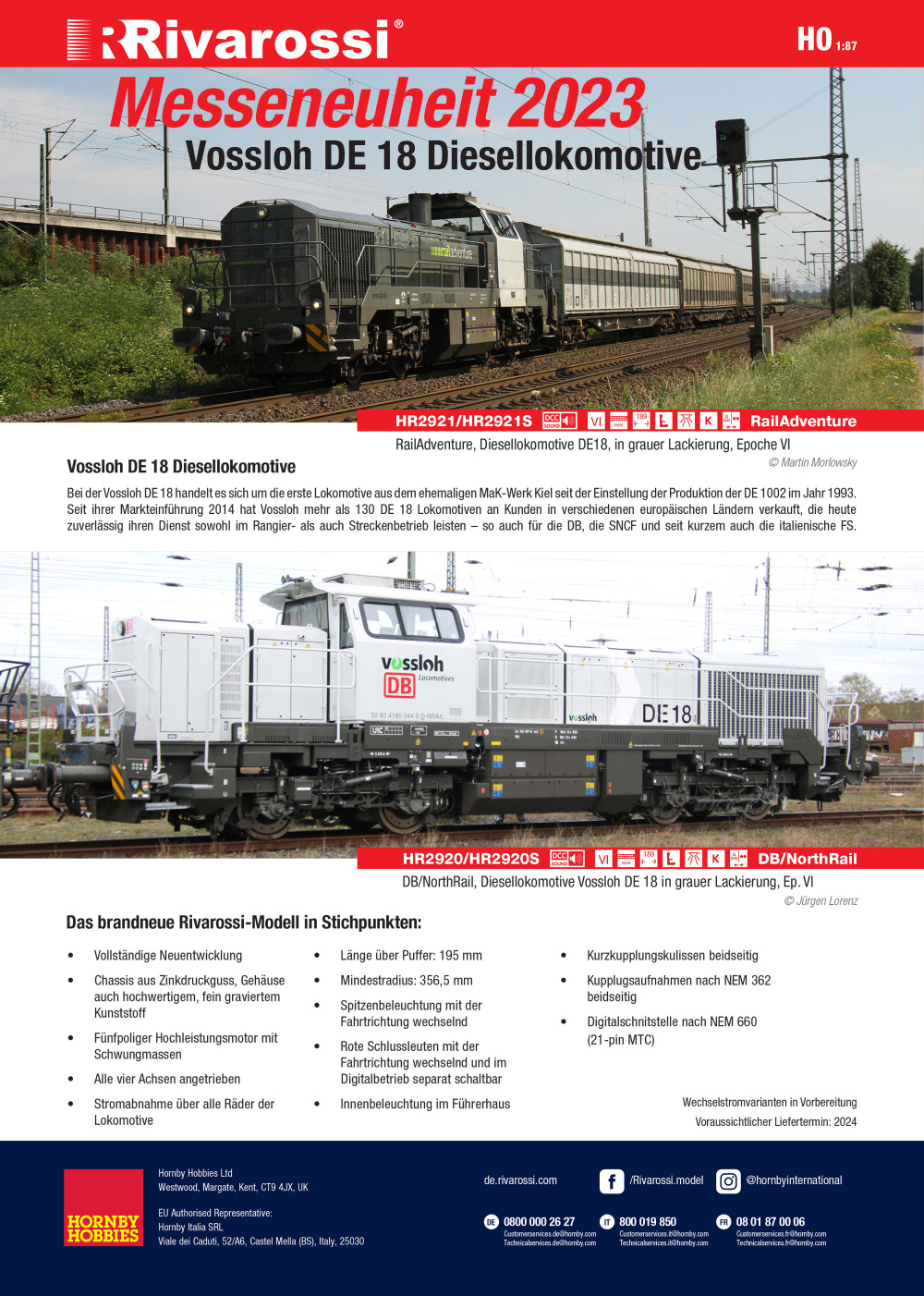 Rivarossi - Vossloh DE 18 diesel locomotive