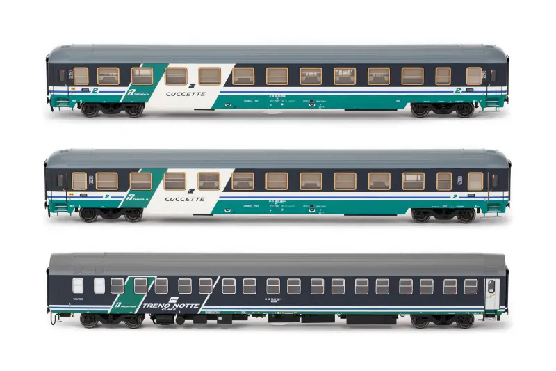 Trenitalia - Type 1982 UIC-X couchette cars & Type 1982 T2s sleeping car set in XMPR livery