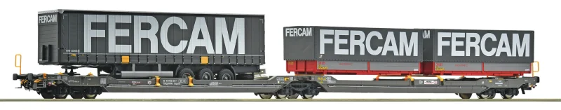 CH-HUPAC - Sdggmrss (T3000e) "FERCAM" articulated double-pocket wagon
