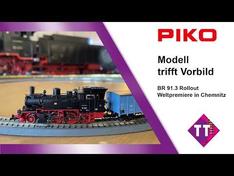 Video: 🚂 Weltpremiere der BR 91.3 in Spur TT | Modell trifft Vorbild in Chemnitz