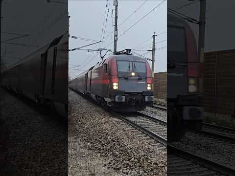 Short/Reel: Super fast double Railjet from close up! #trainspotting #train #railway #highspeed