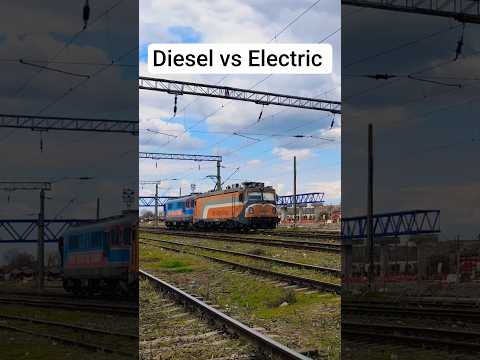 Short/Reel: Diesel vs Electric locomotive #train #railway #europe #trainspotting #cfr #zug #trenes #trains #rail