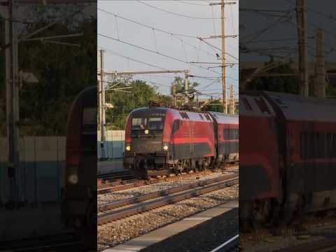 Short/Reel: Double Railjet at high speed in St. Valentin
