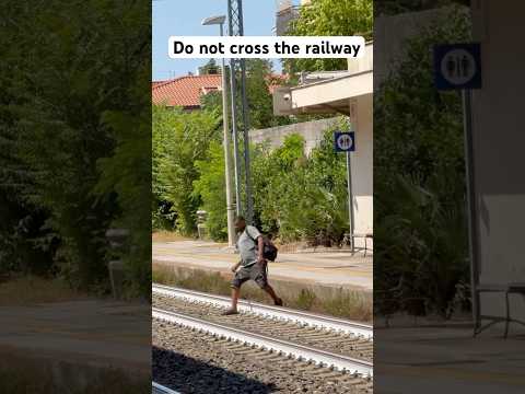 Short/Reel: Do not cross the line! Lucky guy on railway #train #railway #europe #trainspotting #travel #life