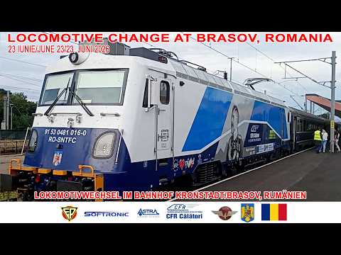 Video: Schimbarea locomotivei la Brașov/Locomotive change at Brașov, Romania[23 iunie/June 23 2026]