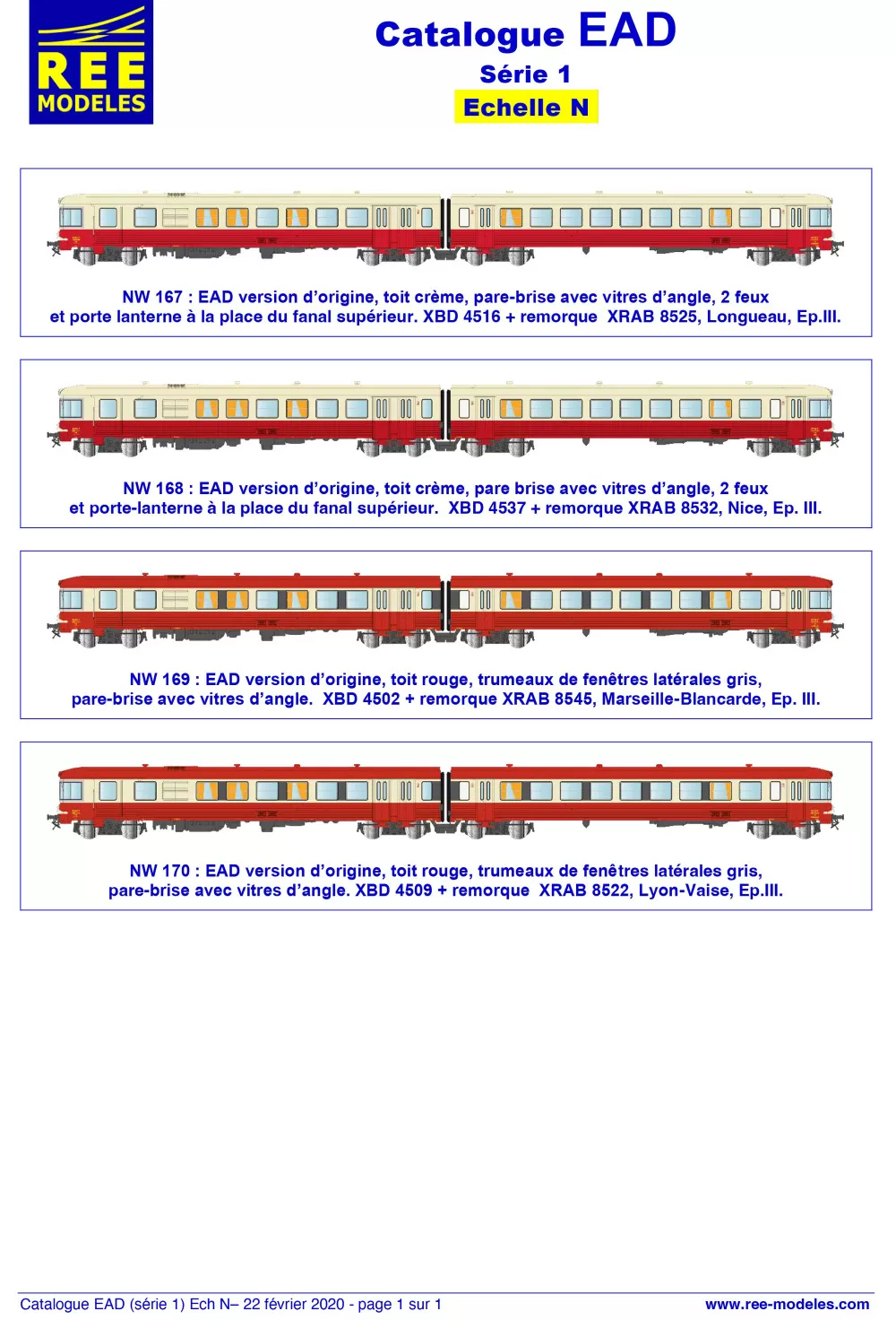 Rails Europ Express (REE) Modèles - EAD diesel multiple unit