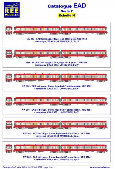 EAD diesel multiple unit - Rails Europ Express (REE) Modèles