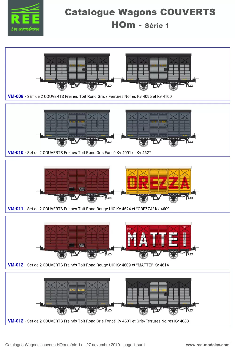 Rails Europ Express (REE) Modèles - Covered wagons (1st series)