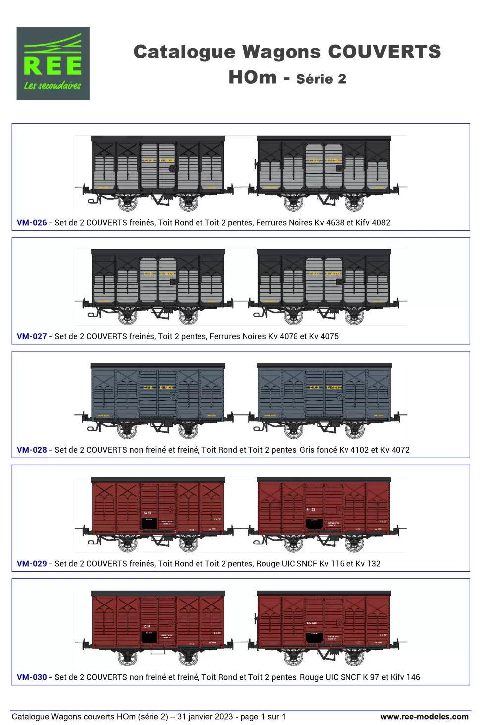 Rails Europ Express (REE) Modèles - Covered wagons (2nd series)