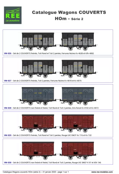 Covered wagons (2nd series) - Rails Europ Express (REE) Modèles