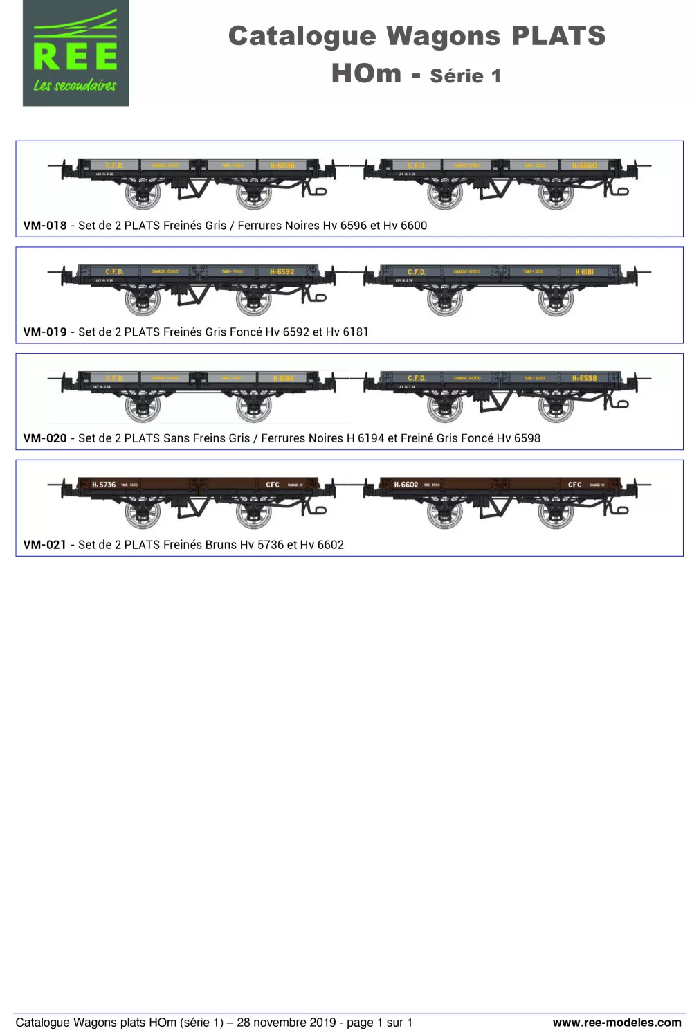Rails Europ Express (REE) Modèles - Flat wagons (1st series)
