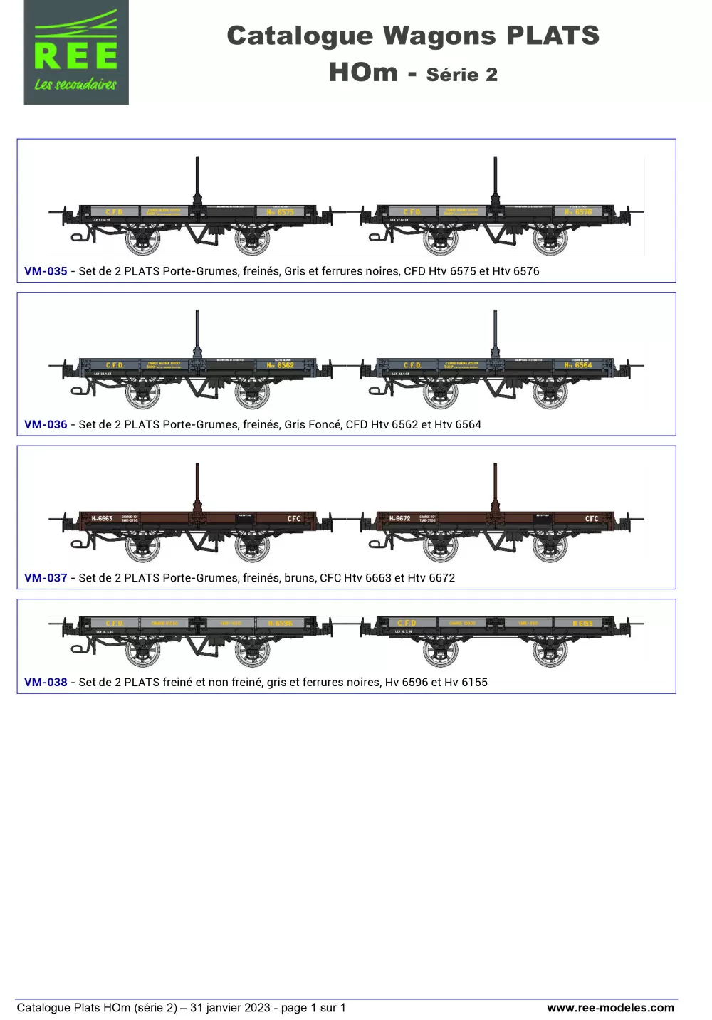 Rails Europ Express (REE) Modèles - Flat wagons (2nd series)