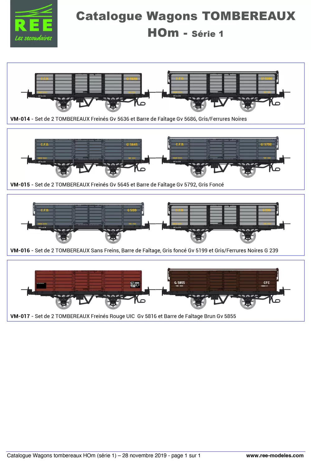 Rails Europ Express (REE) Modèles - Gondolas wagons (1st series)