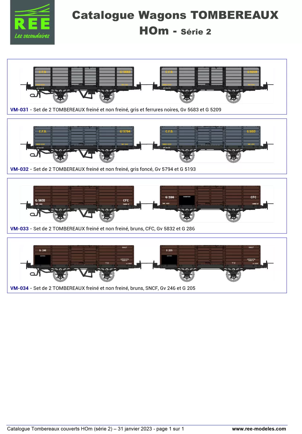 Rails Europ Express (REE) Modèles - Gondolas wagons (2nd series)