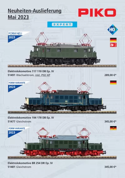 Neuheiten-Auslieferung Mai 2023 - PIKO