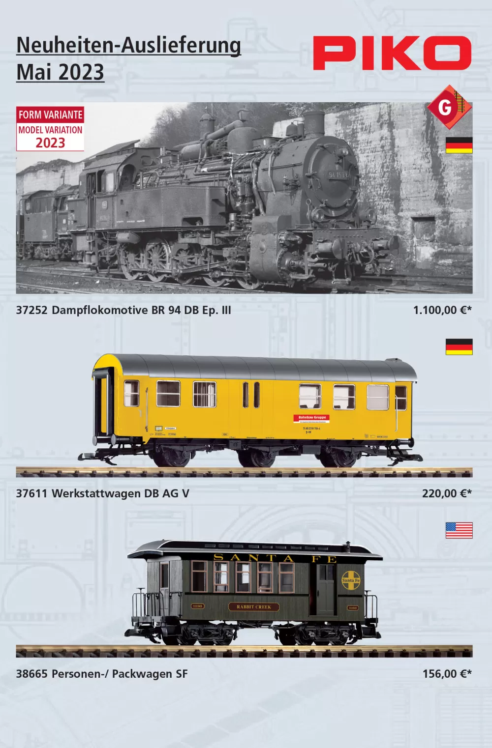 PIKO - Neuheiten-Auslieferung Mai 2023