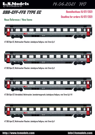 SBB CFF FFS - EuroCity passenger coaches - LS Models