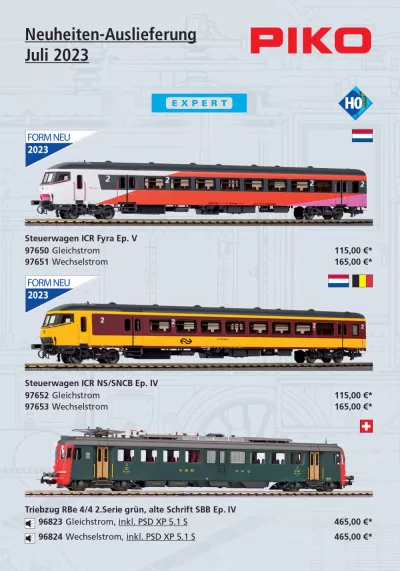 Neuheiten-Auslieferung Juli 2023 - PIKO