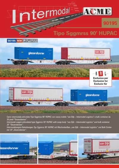HUPAC - Sggmrss 90' freight wagons - ACME - Anonima Costruzioni Modellistiche Esatte