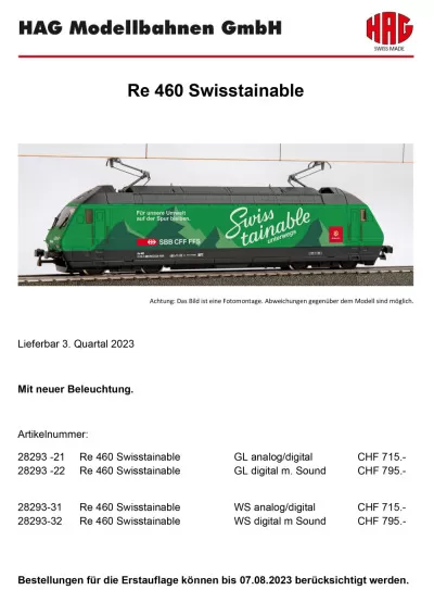 SBB CFF FFS - Re 460 "Swisstainable" - HAG