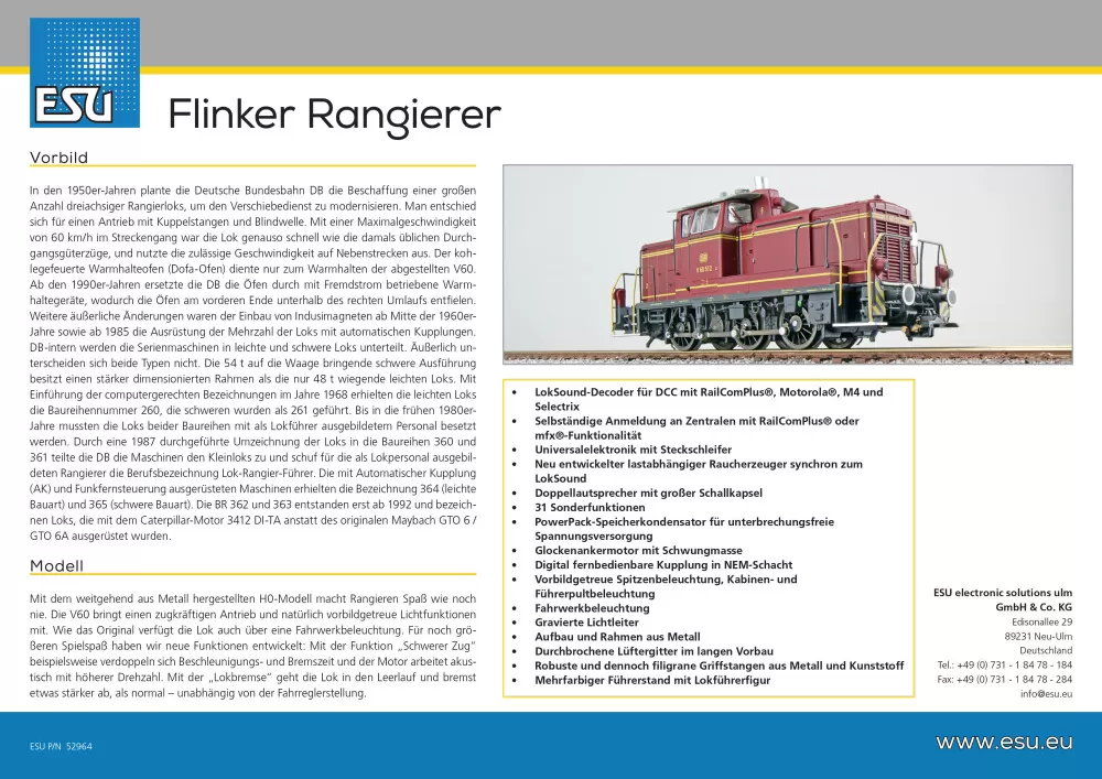 ESU - DB - V60 diesel locomotive