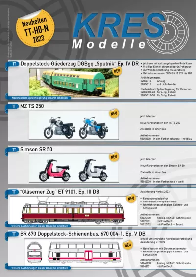 Novelties 2023 - KRES Modelle