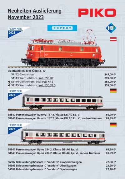 Neuheiten-Auslieferung November 2023 - PIKO