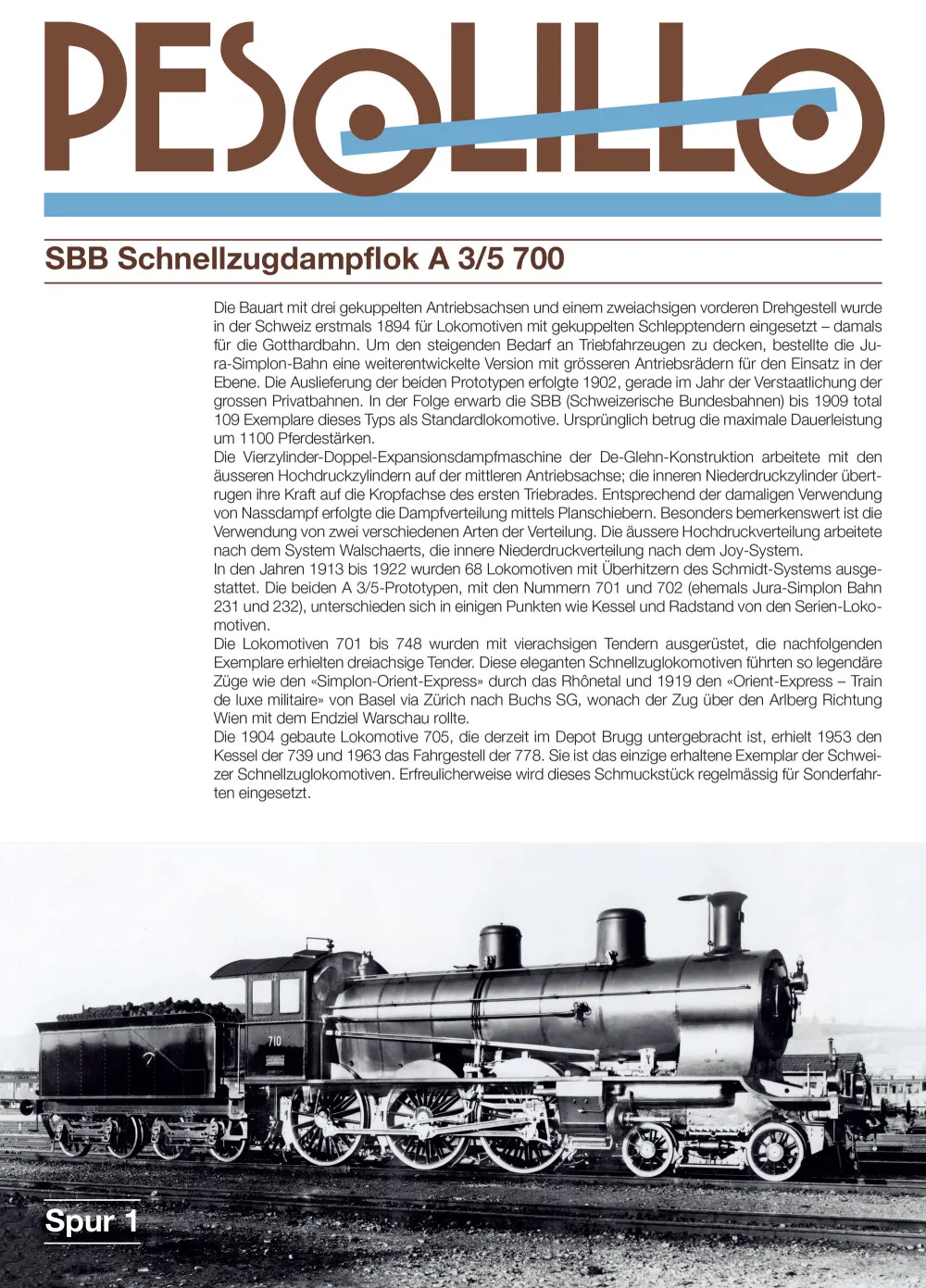 PESOLILLO - SBB A 3/5 700 steam locomotive