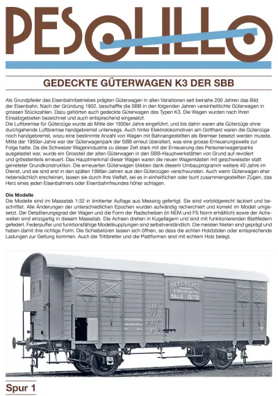 SBB K3 freight wagon - PESOLILLO