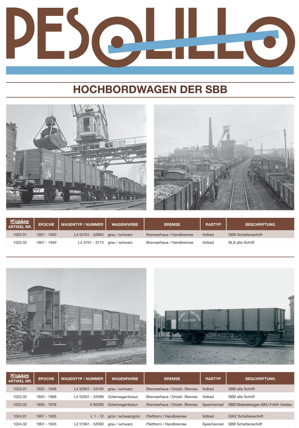 PESOLILLO - SBB - High-sided freight wagons