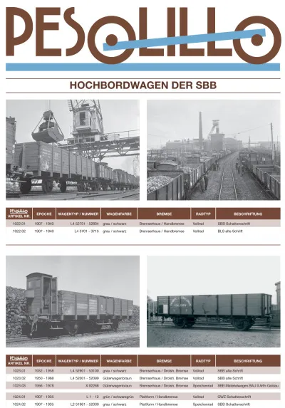 SBB - High-sided freight wagons - PESOLILLO