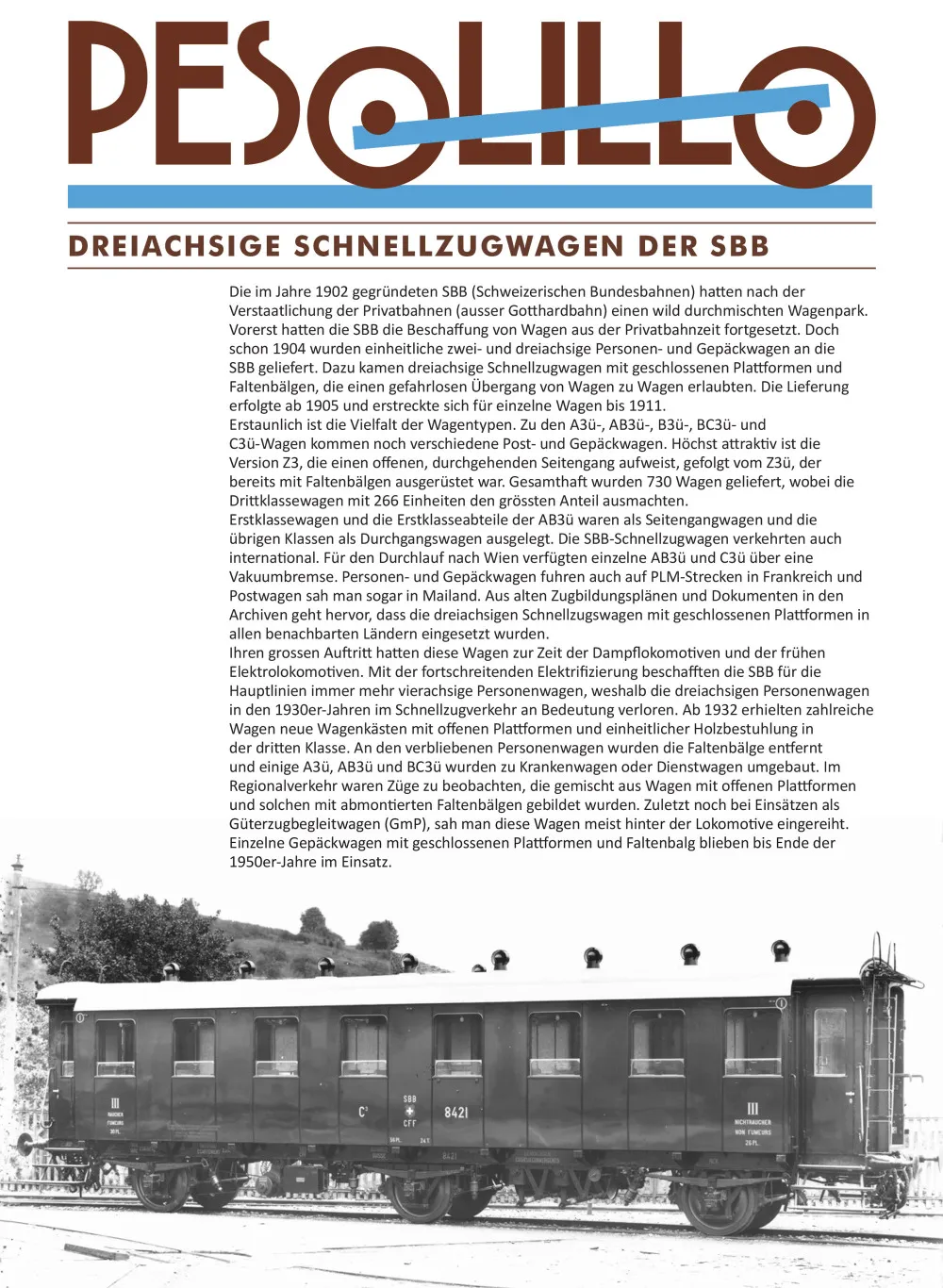 PESOLILLO - SBB - Three-axle express train carriages