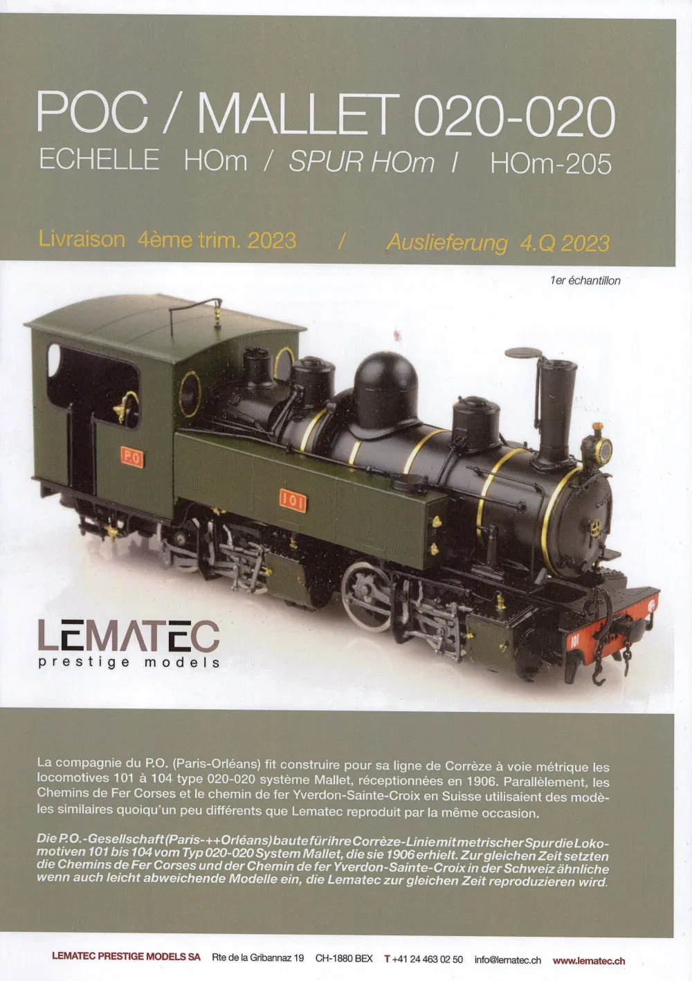 Lematec - POC / MALLET 020-020 steam locomotive