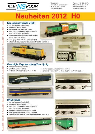 Novelties 2012 - Kleinspoor