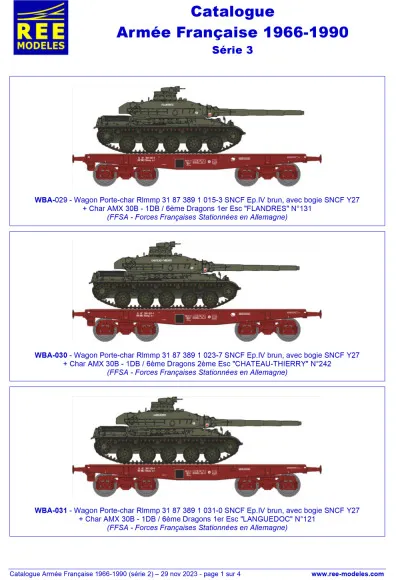 French Army 1966-1990 - Rails Europ Express (REE) Modèles
