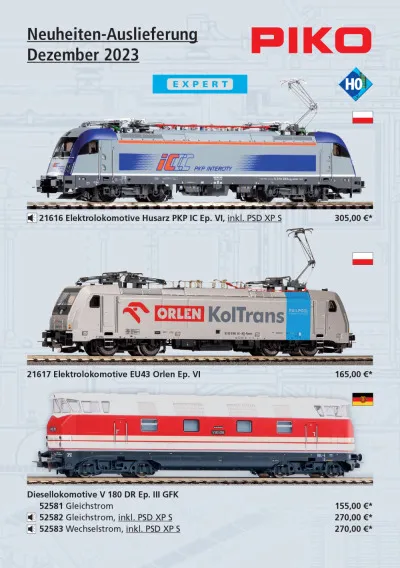 Neuheiten-Auslieferung Dezember 2023 - PIKO