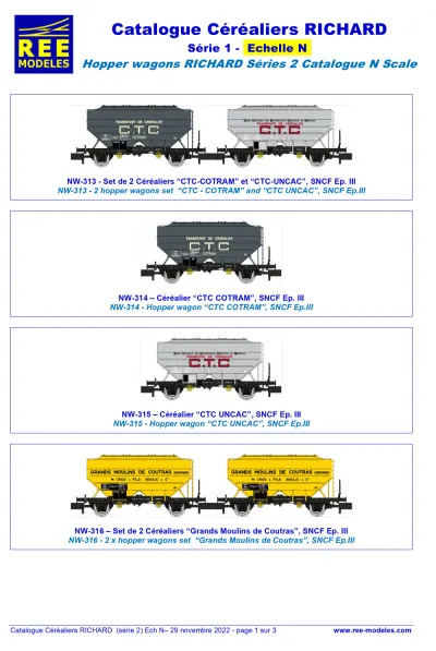 Hopper wagons RICHARD (2nd series) - Rails Europ Express (REE) Modèles