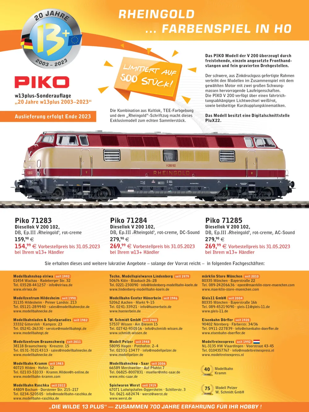 W13PLUS-HÄNDLERVEREINIGUNG - Announcements 05.2023