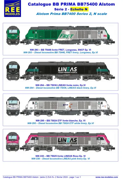 Alstom Prima BB 75000 diesel locomotive (2nd series) - Rails Europ Express (REE) Modèles