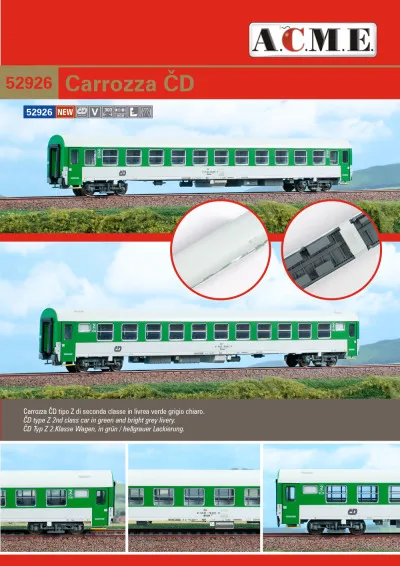 ČD - Type Z 2nd class passenger coach - ACME - Anonima Costruzioni Modellistiche Esatte