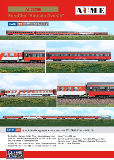 EurocityCity 8 “Antonín Dvorák” (Wien - Praha-Holešovice) set - ACME - Anonima Costruzioni Modellistiche Esatte