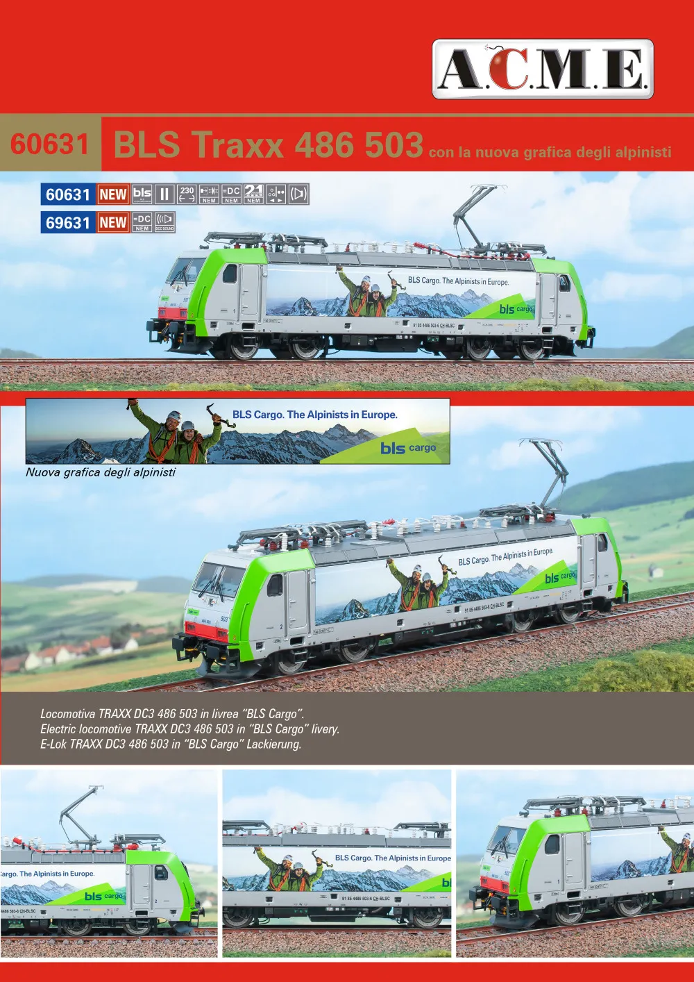 ACME - Anonima Costruzioni Modellistiche Esatte - BLS Cargo - TRAXX DC3 486 503 electric locomotive