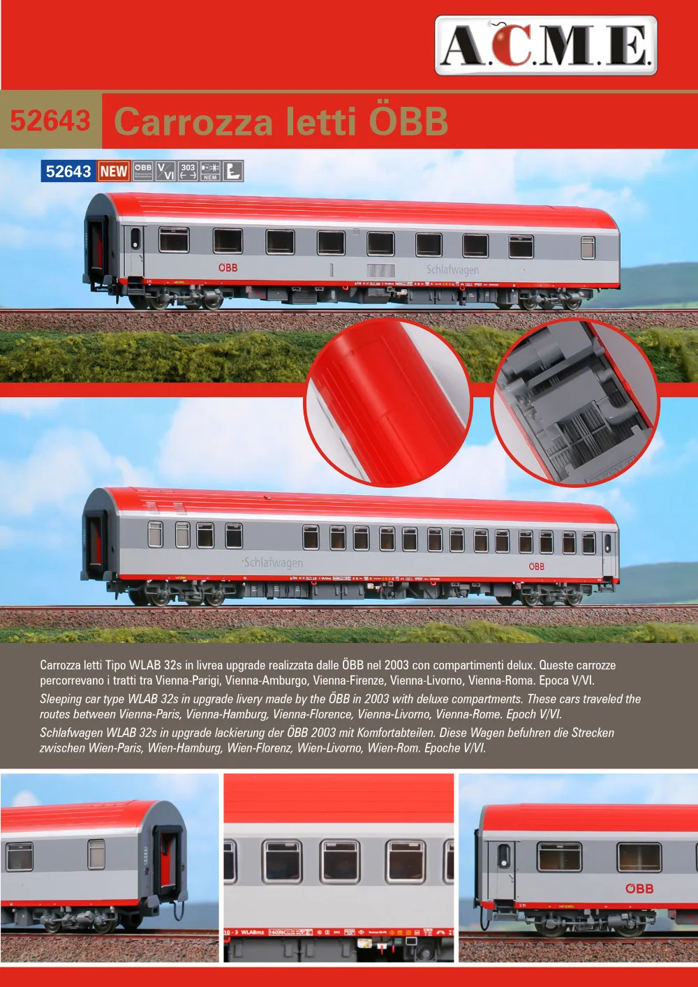 ACME - Anonima Costruzioni Modellistiche Esatte - ÖBB - WLAB 32s sleeping car