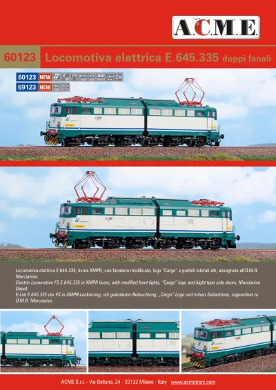 FS - E 645 335 electric locomotive - ACME - Anonima Costruzioni Modellistiche Esatte