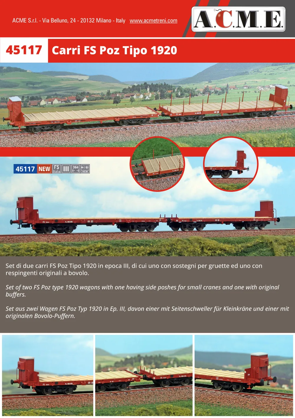 ACME - Anonima Costruzioni Modellistiche Esatte - FS - Poz freight wagons