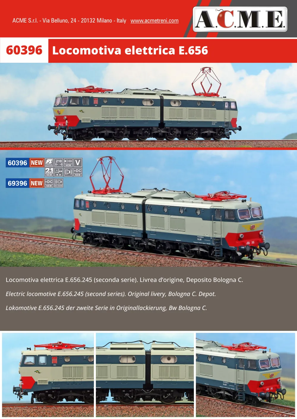 ACME - Anonima Costruzioni Modellistiche Esatte - FS - E 656 245 electric locomotive