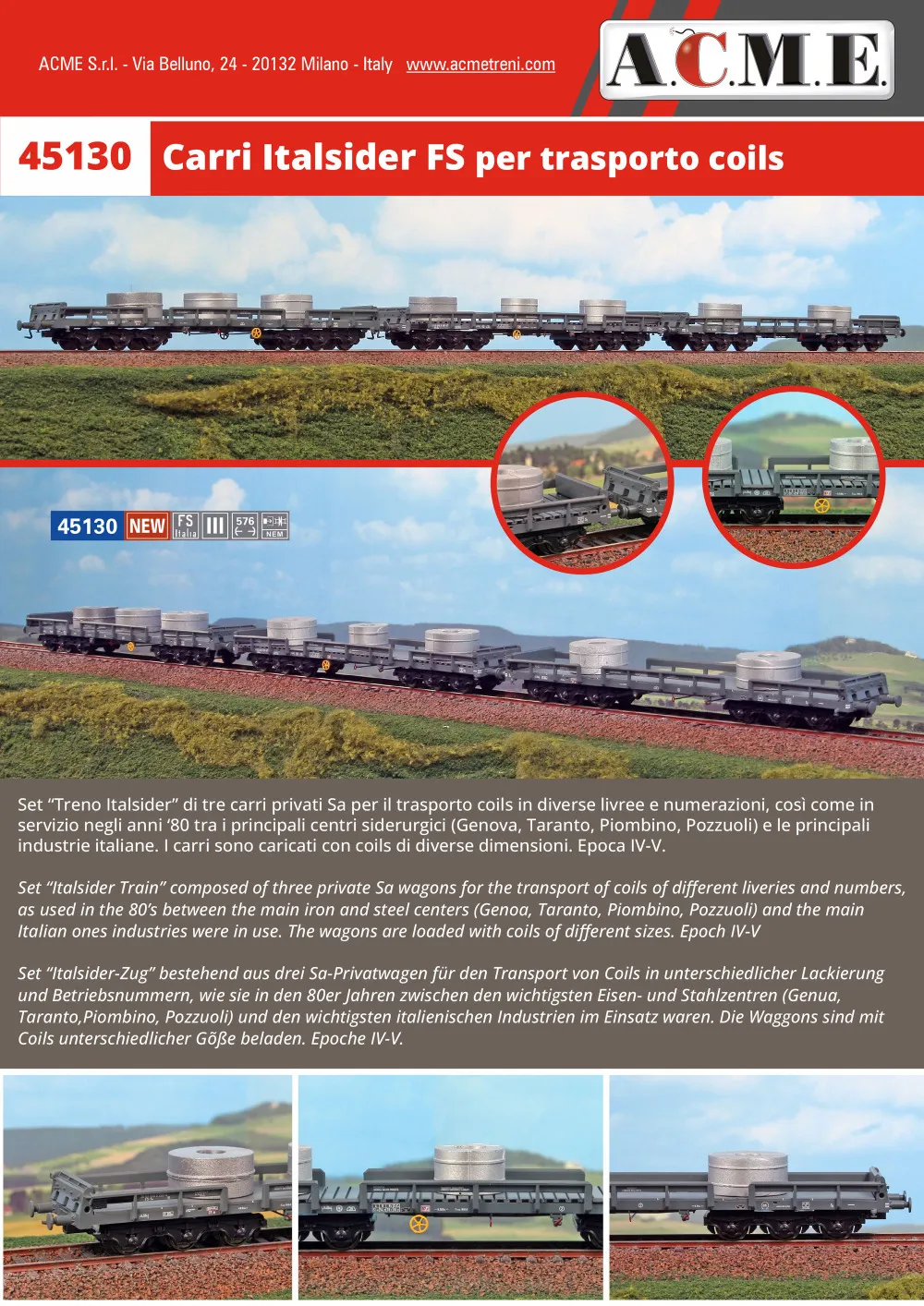 ACME - Anonima Costruzioni Modellistiche Esatte - FS - Sa freight wagons