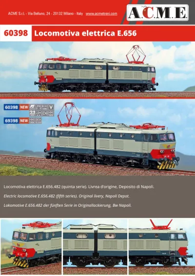 FS - E 656 482 electric locomotive - ACME - Anonima Costruzioni Modellistiche Esatte