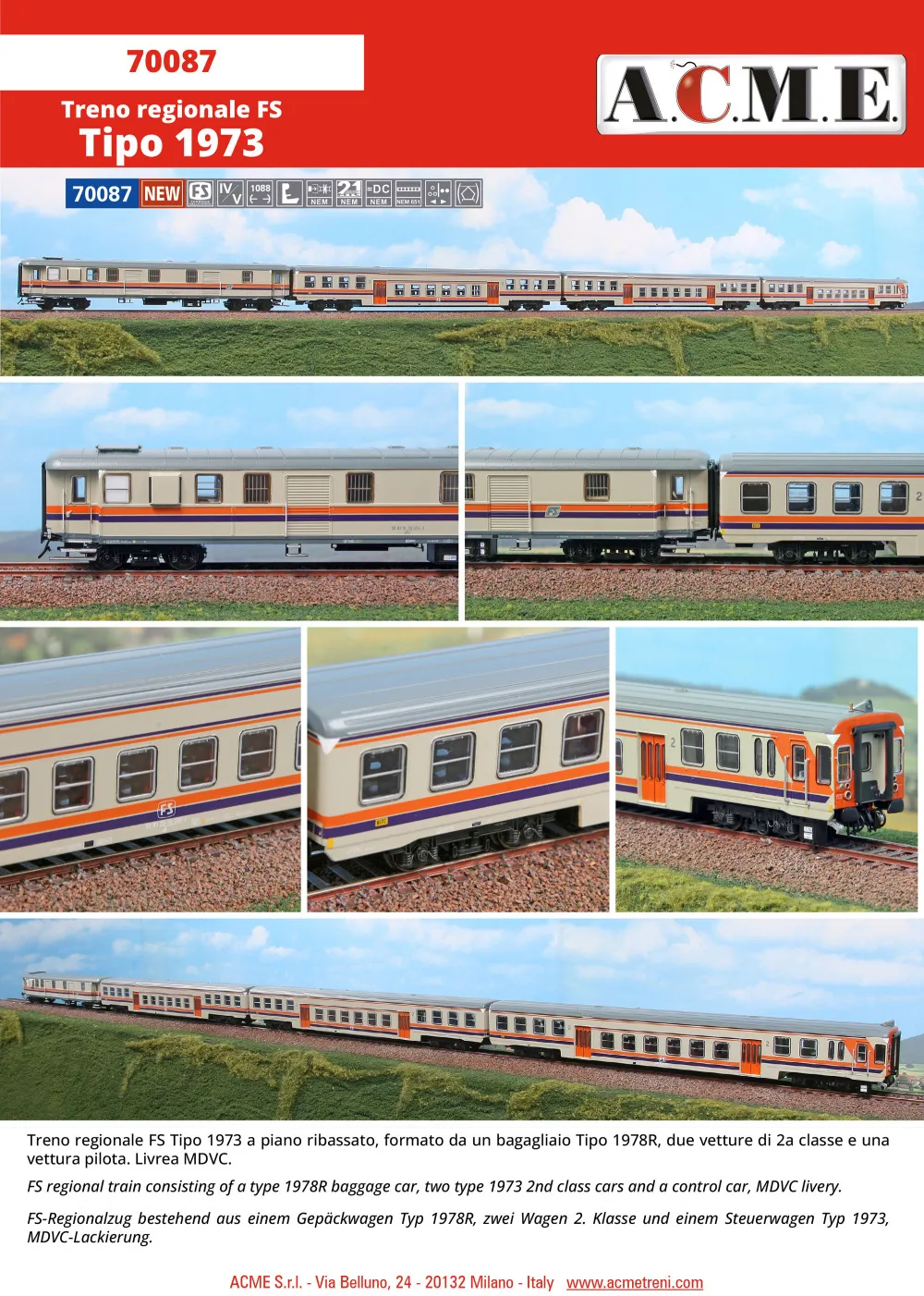 ACME - Anonima Costruzioni Modellistiche Esatte - FS - Regional train set